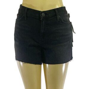 Hudson Womens Gracie Mid Rise Black Distressed Denim Cut Off Shorts Sz 31 New